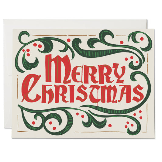 Old-Fashioned Merry Christmas Greeting Card by Dylan Mierzwinski
