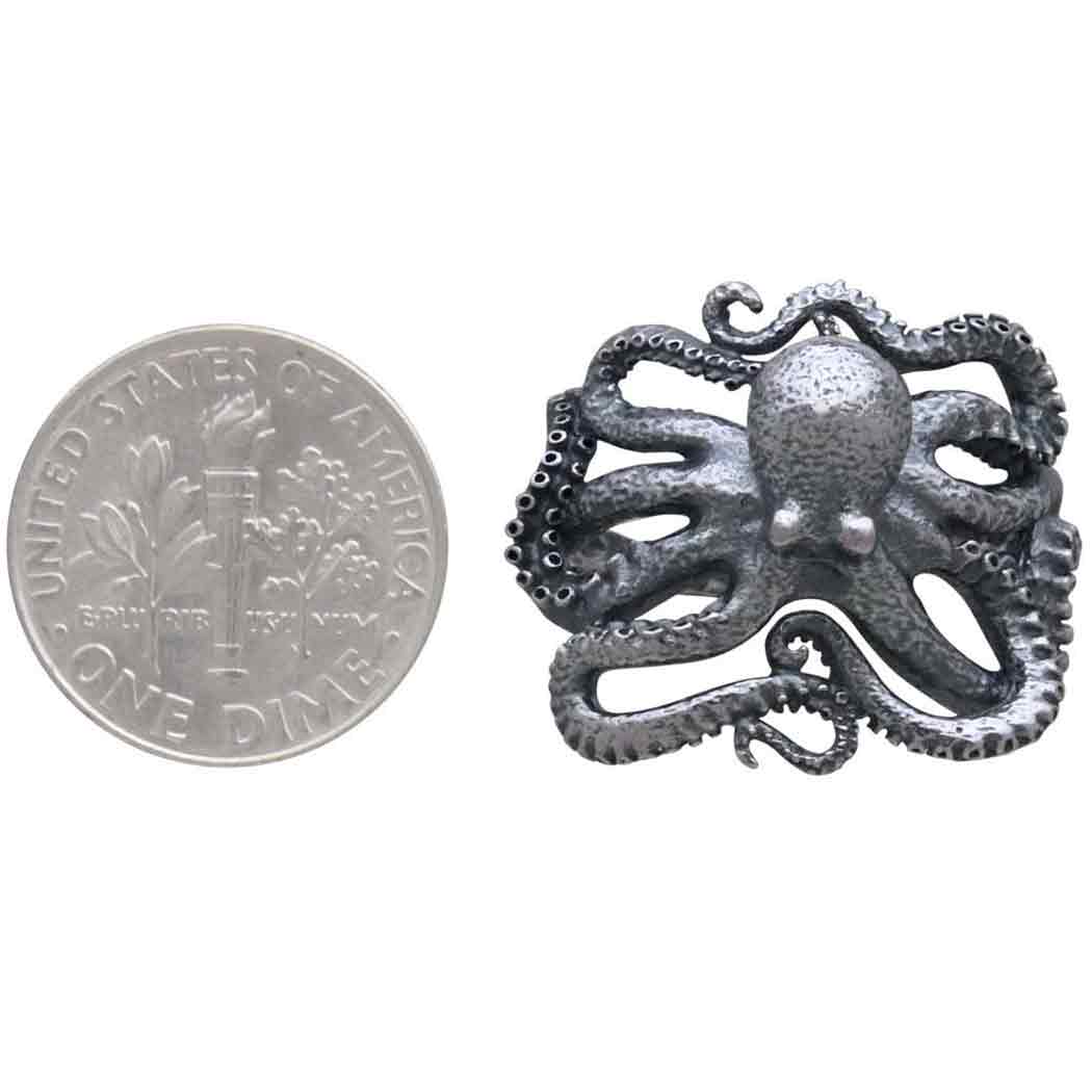 Sterling Silver Octopus Ring
