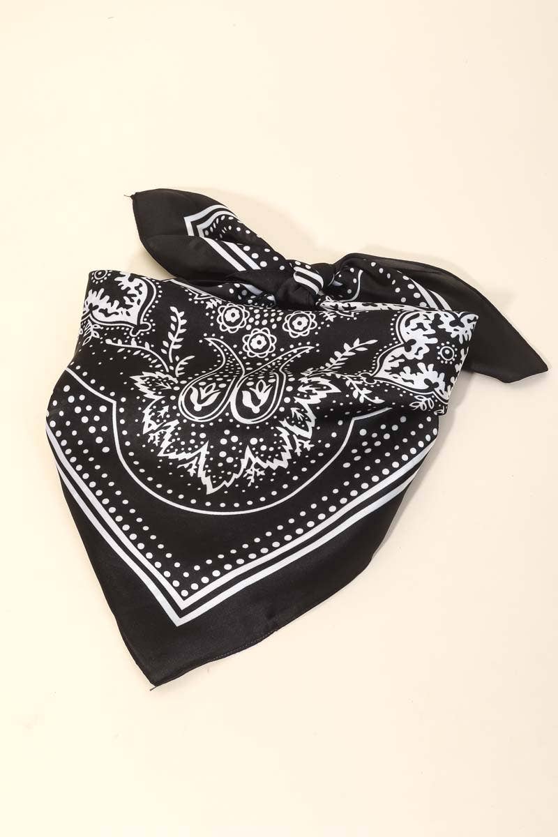 Light Paisley Design Square Bandana Scarf