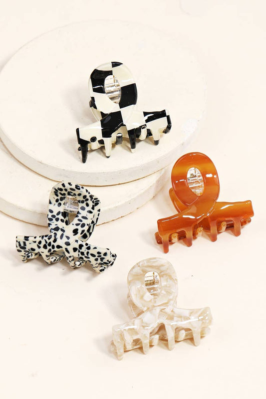 Assorted Four Piece Jaw Hair Clip Set