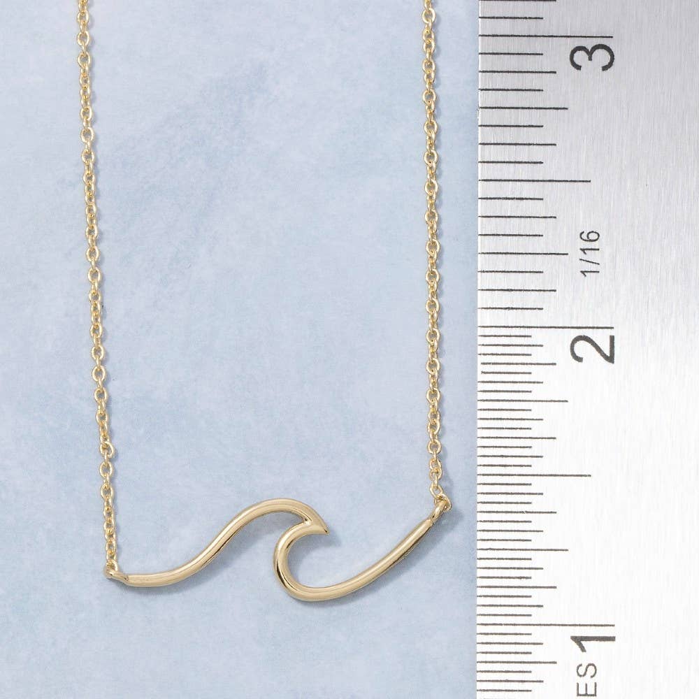 Dainty Wave Pendant Necklace