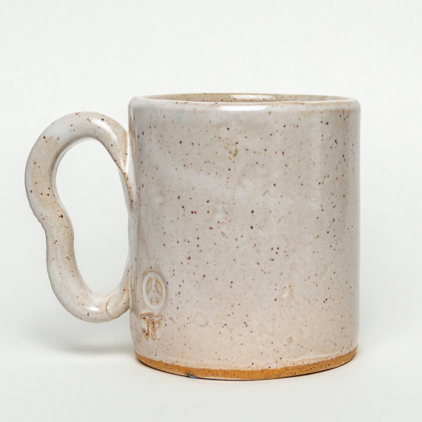 Red Tree Pattern Handmade in Ohio, Ceramic Ivory 14oz Mug