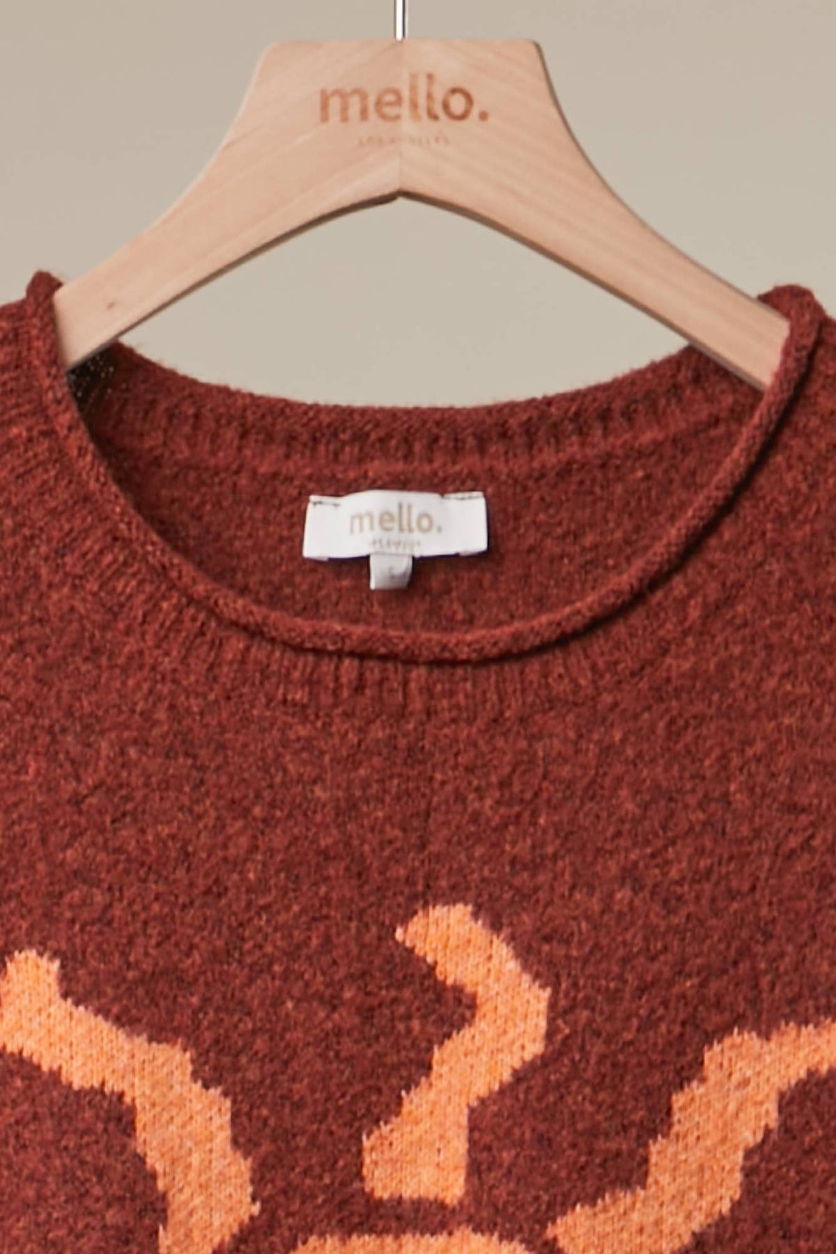 Spiral Sun Graphic Knit Sweater – Rust