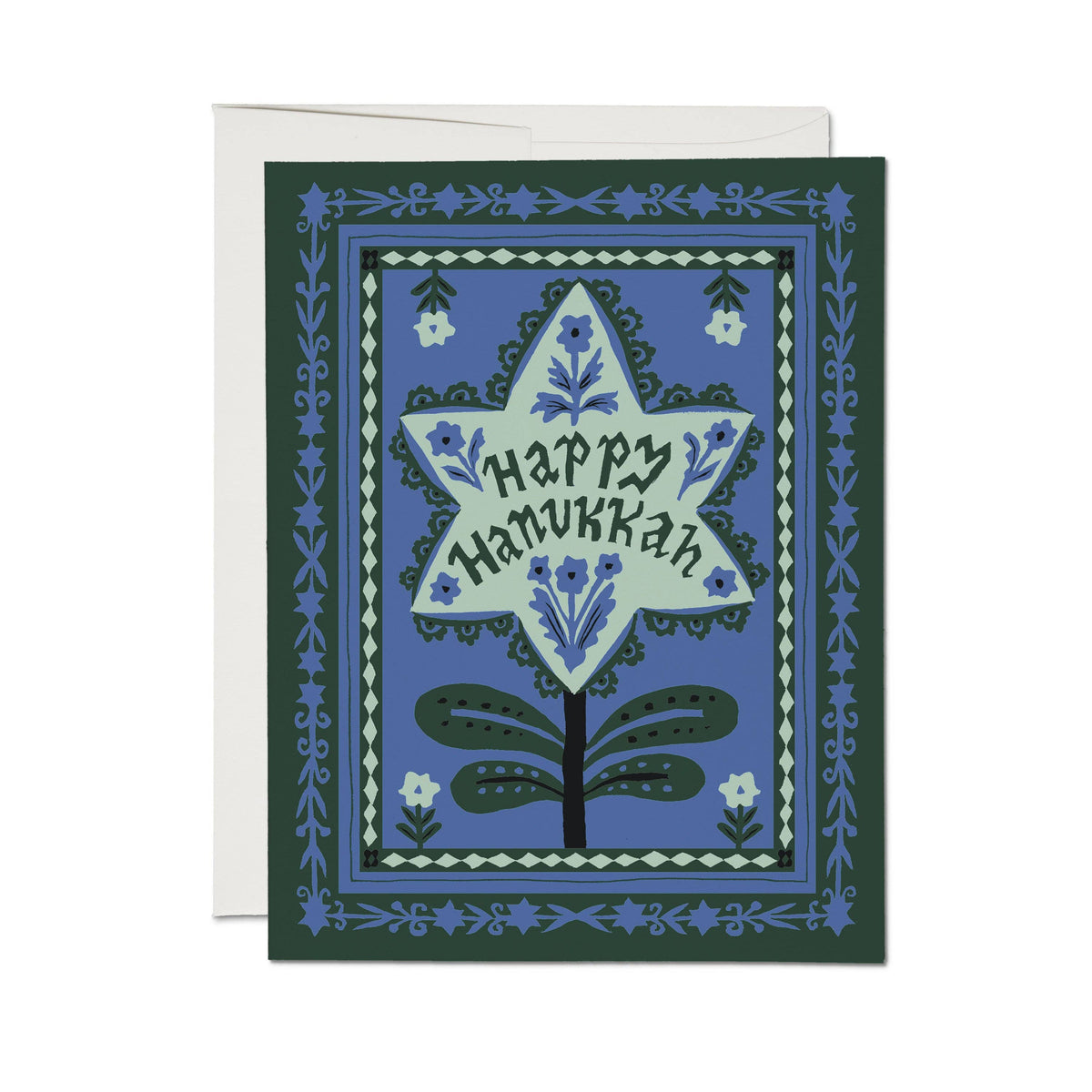 Hanukkah Stamp Greeting Card by Emily Isabella