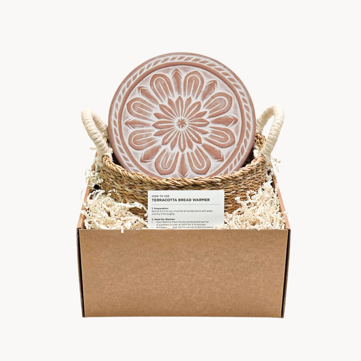 Handmade Bread Warmer & Wicker Basket - Vintage flower
