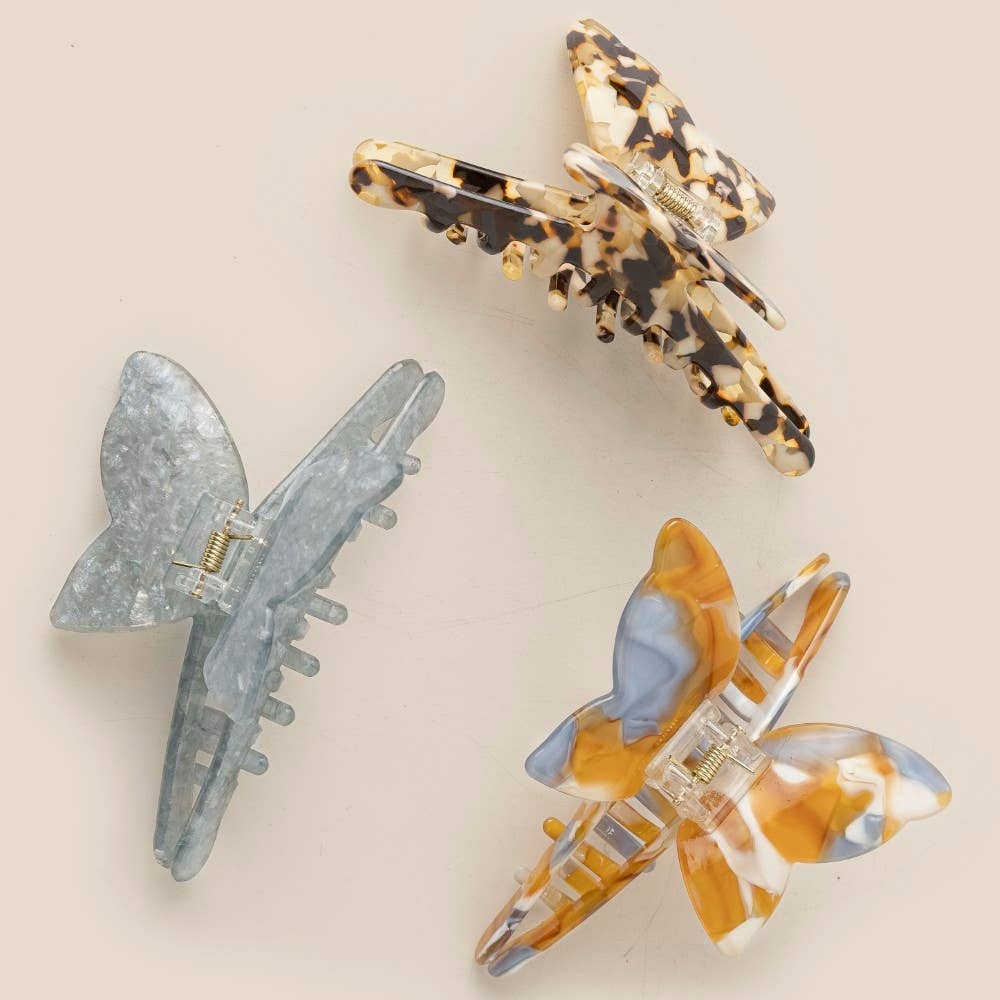 Three Piece Butterfly Hair Clip Set