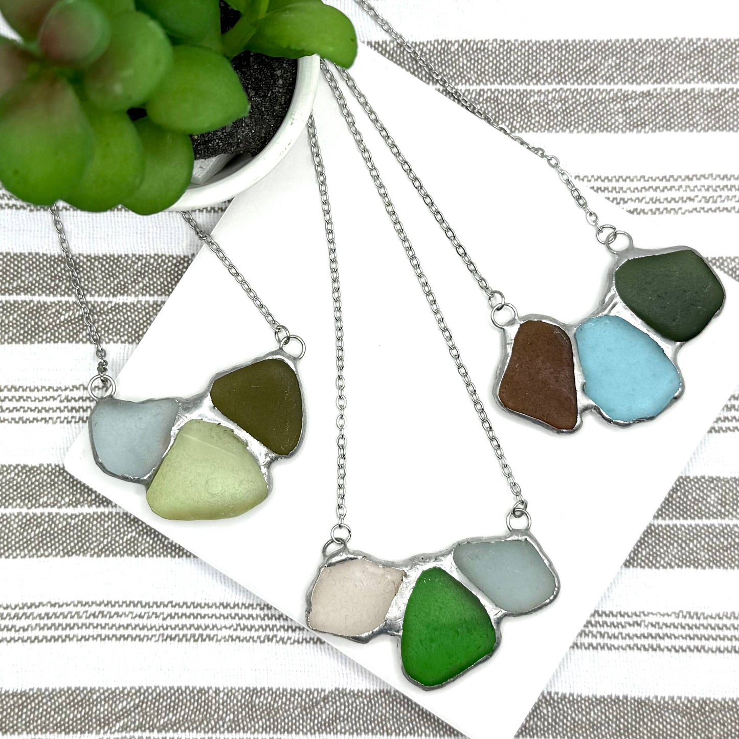 Handmade Shoreline Sea Glass Necklace