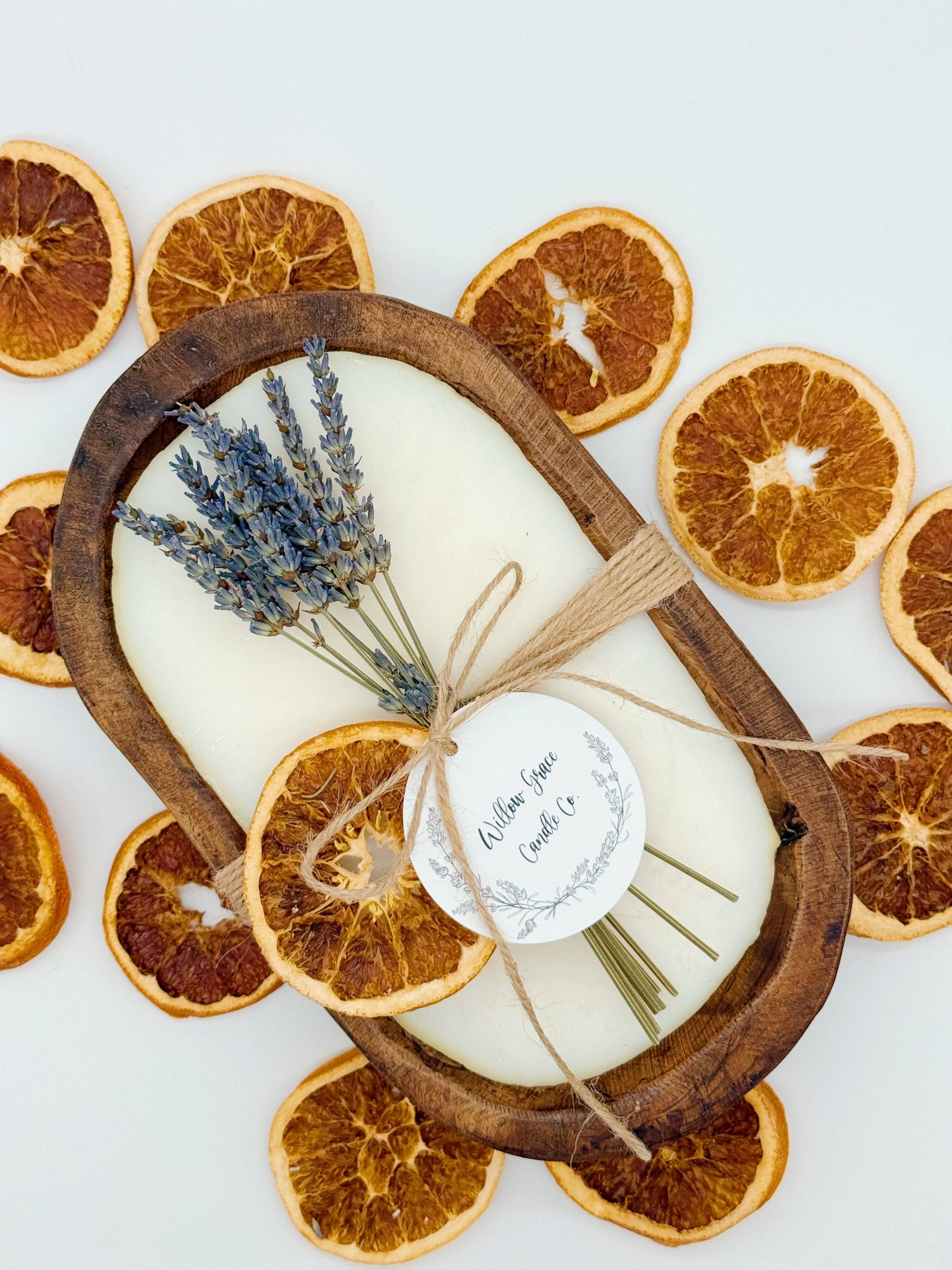 Summer Citrus Petite Dough Candle: Natural Stain