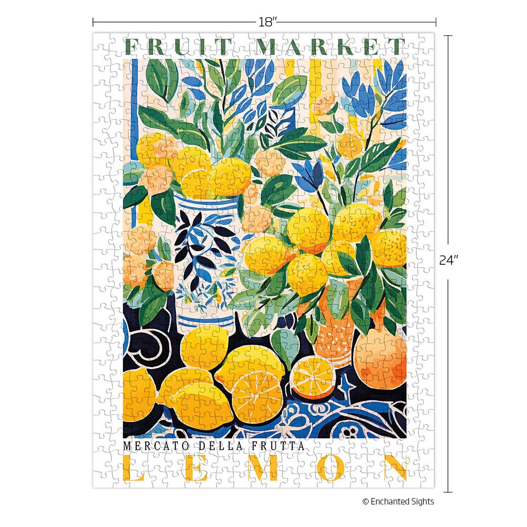 Fruit Market Lemons 500 Piece Puzzle, Mother's Day Gift