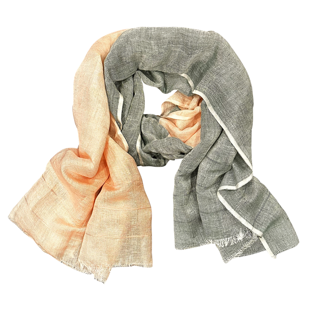 Pure Linen with Feather Fringe Lightweight Scarf for Women