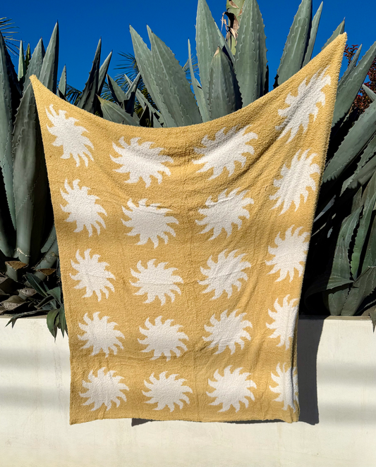 Sun Plush Throw - Marigold Yellow