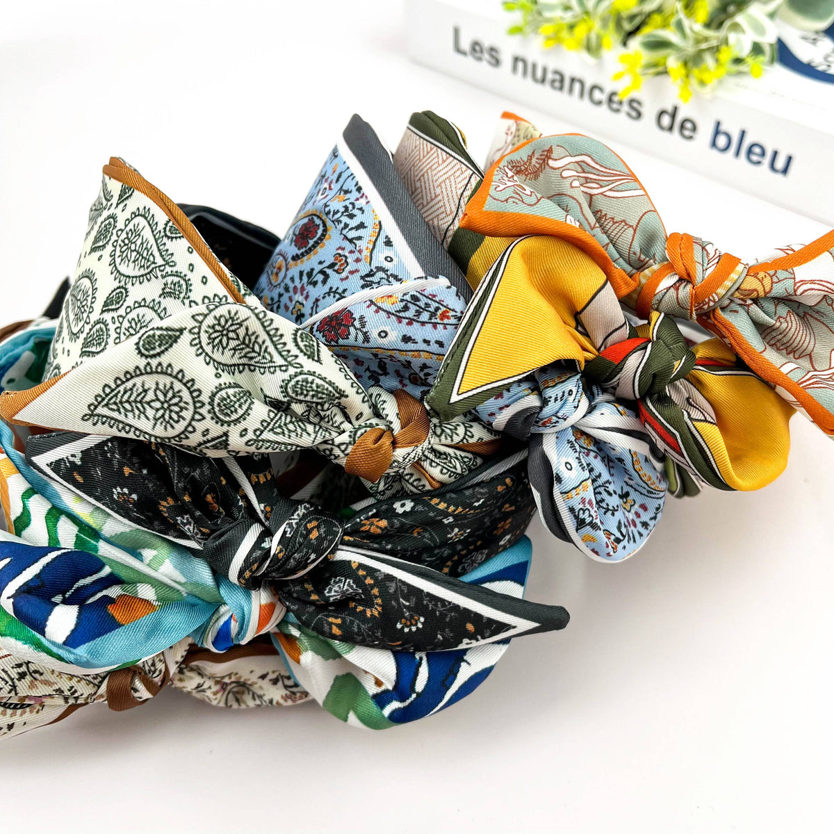 Colorful Geometric Floral Wide Headband