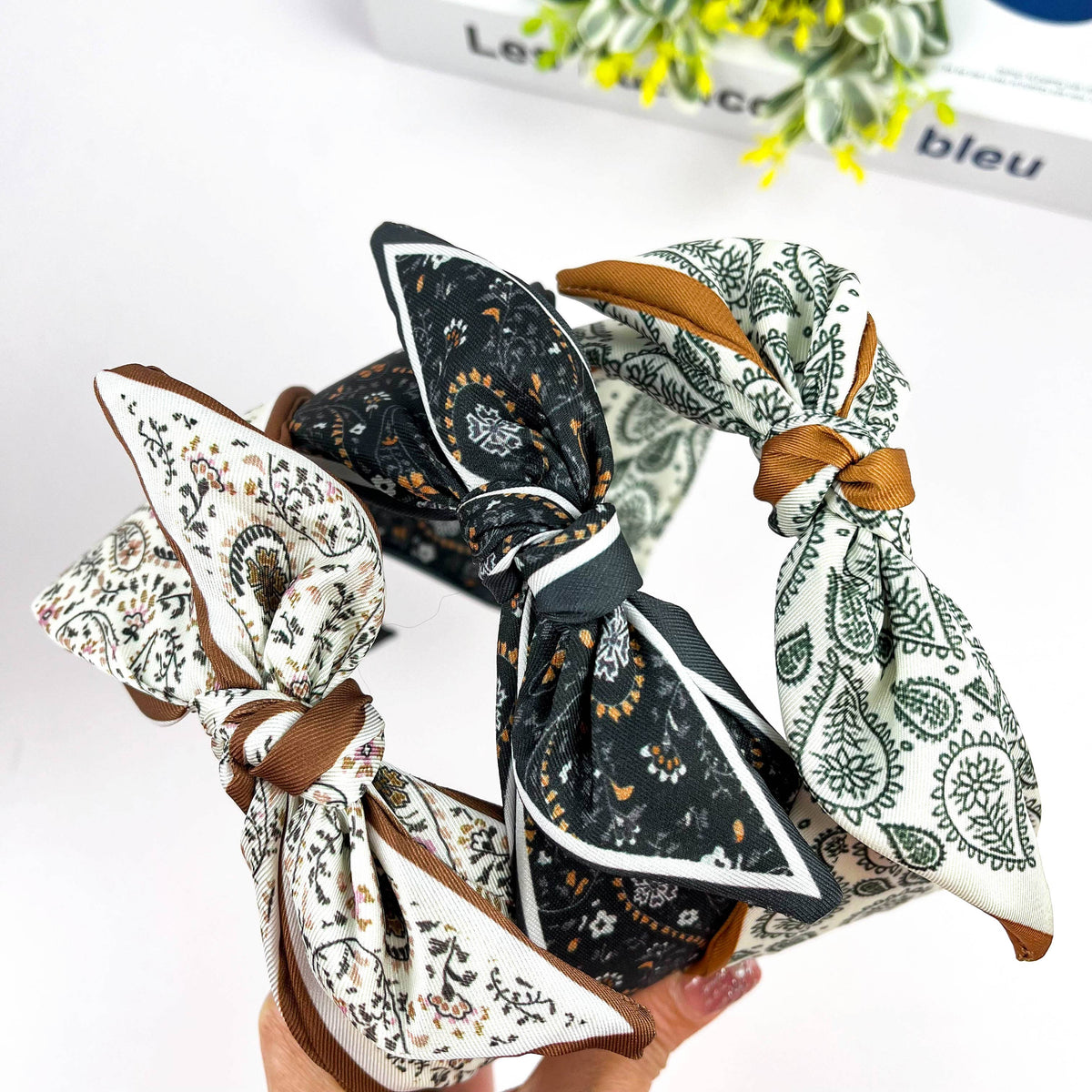 Colorful Geometric Floral Wide Headband
