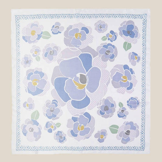Multi Texture Flower Print Bandana Scarf
