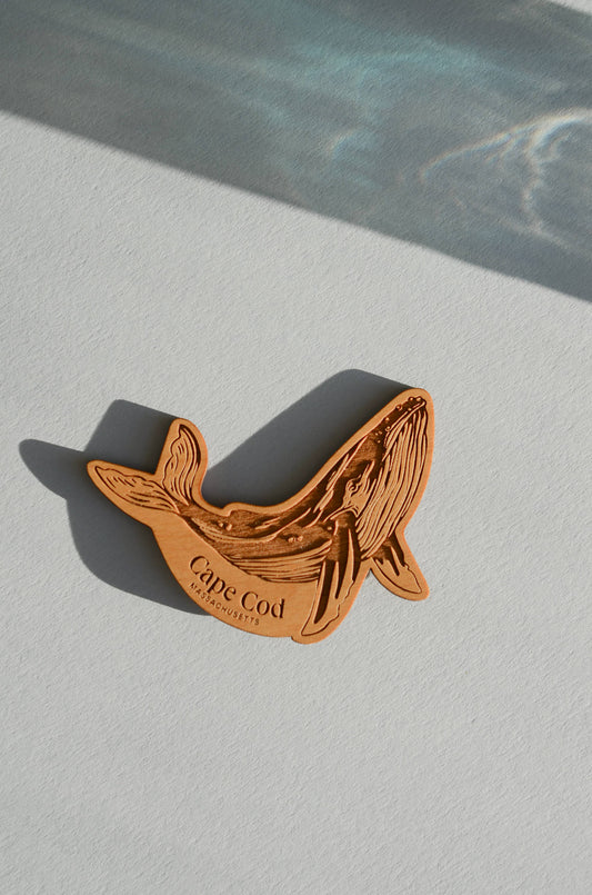 Humpback Whale Destination Wood Magnet