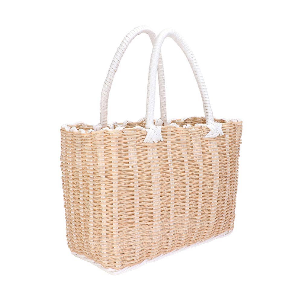Basket Weave Tote Bag / Shoulder Bag