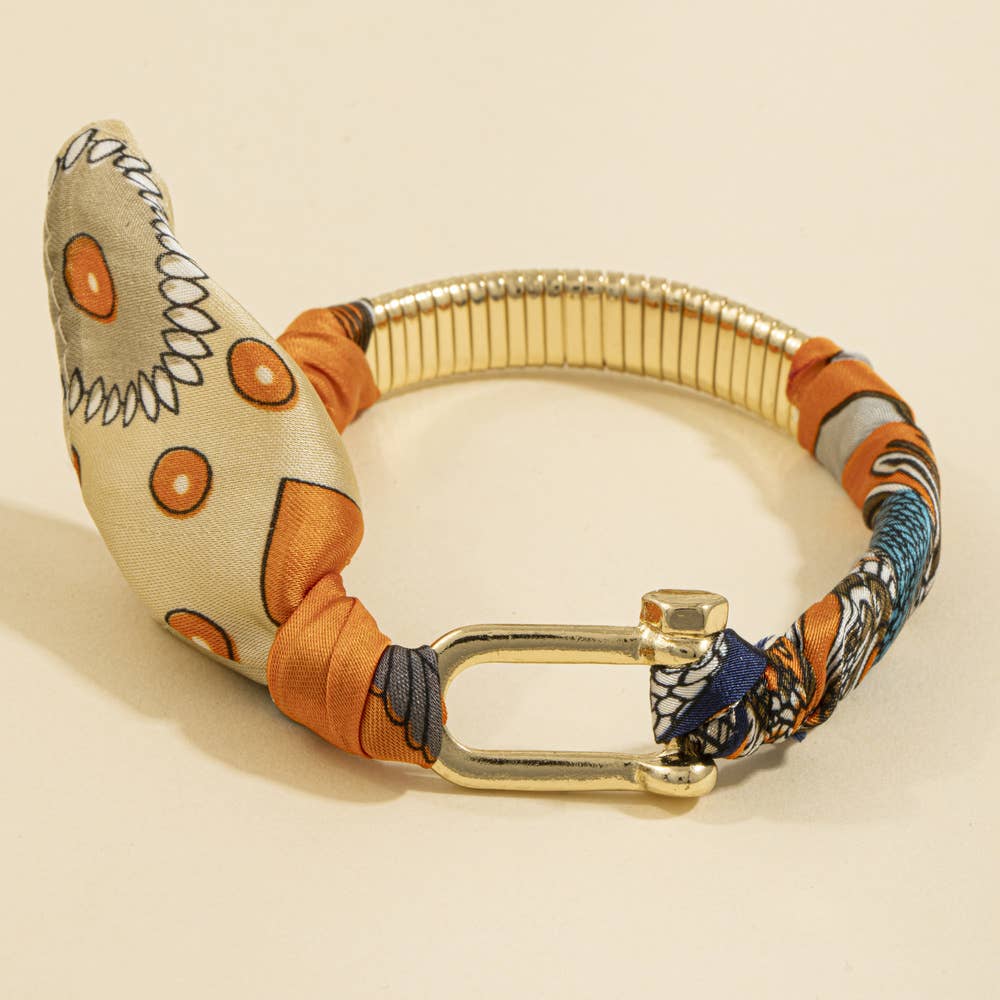 Scarf Wrapped Tube Bangle Bracelet