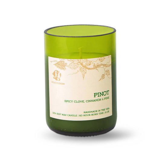 Upcycled Wine Bottle Candle - Pinot Noir / Eco Friendly 8oz.