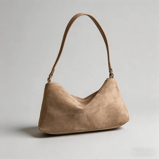 Vintage Faux Suede Purse | Shoulder Bag