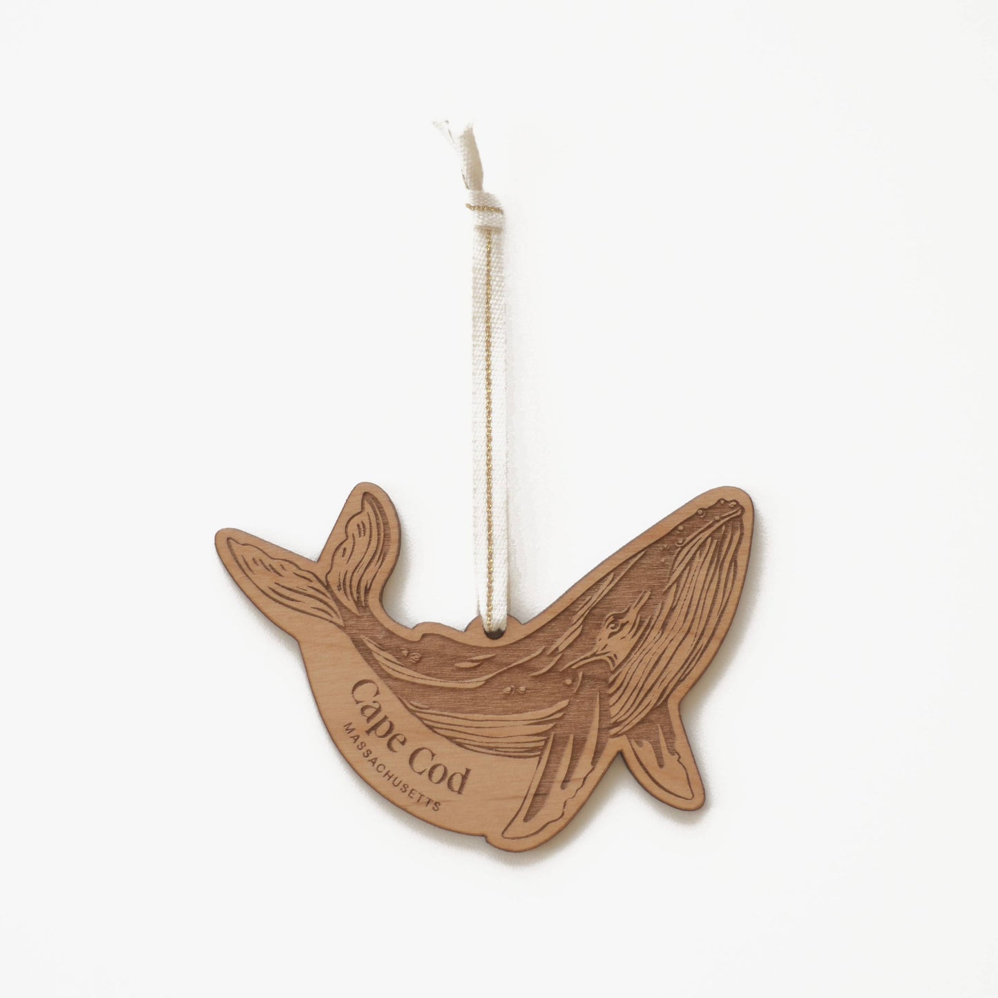 Humpback Whale Destination Wood Ornament