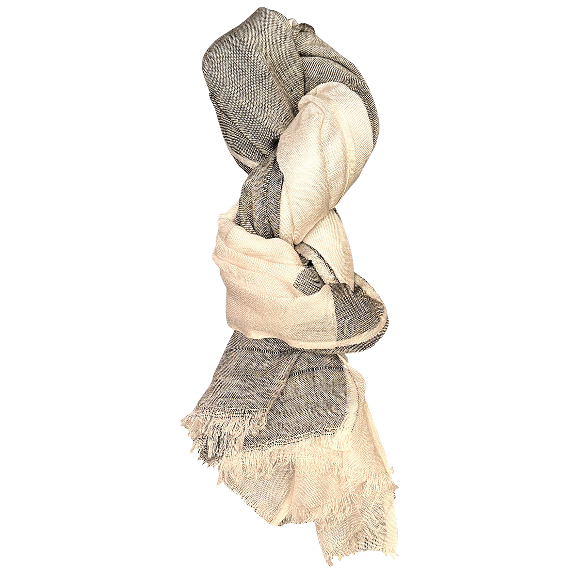 Pure Linen with Feather Fringe Lightweight Scarf for Women