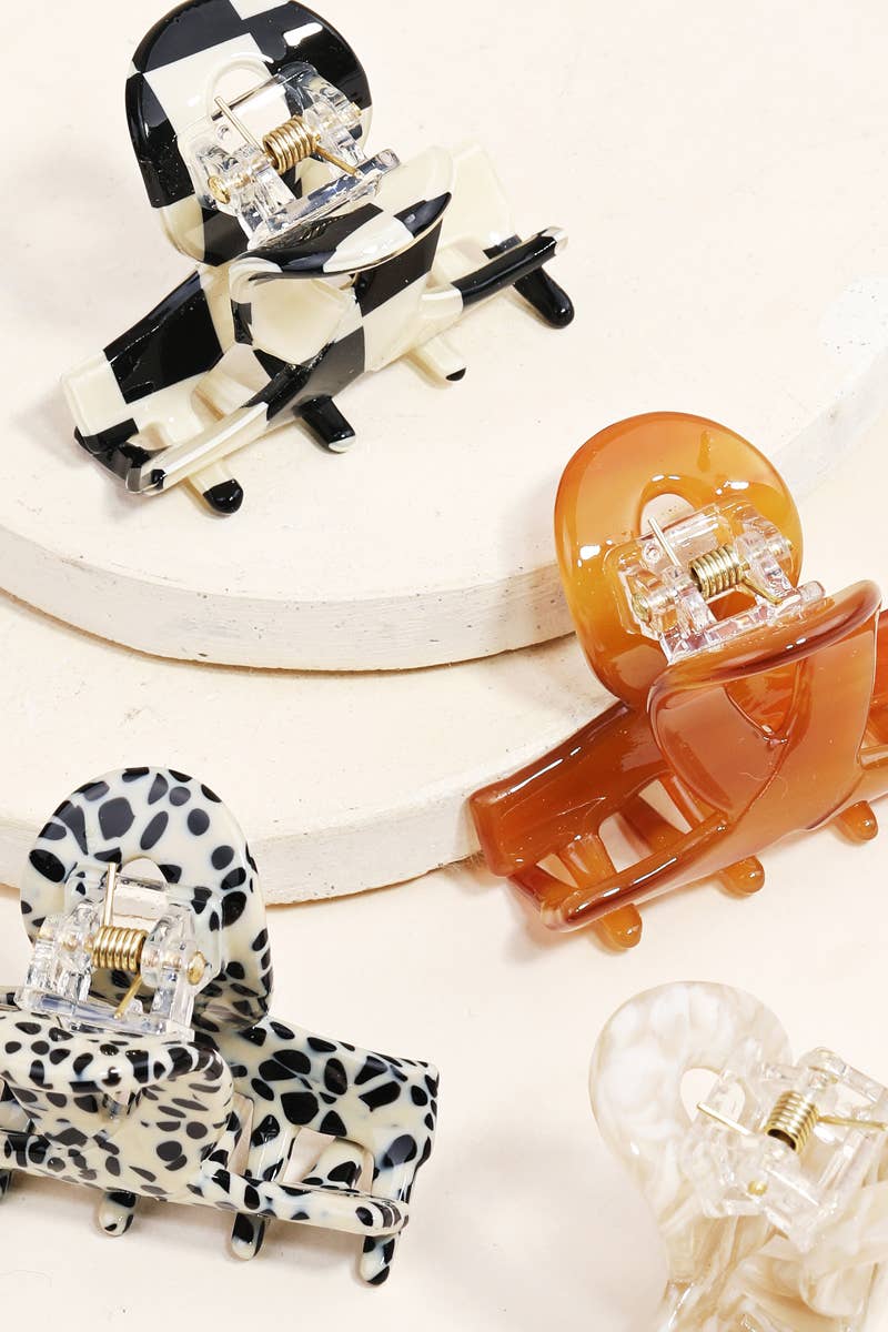 Assorted Four Piece Jaw Hair Clip Set