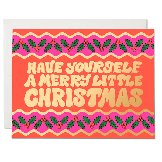 Merry Little Christmas Sweater Greeting Card by Krista Perry