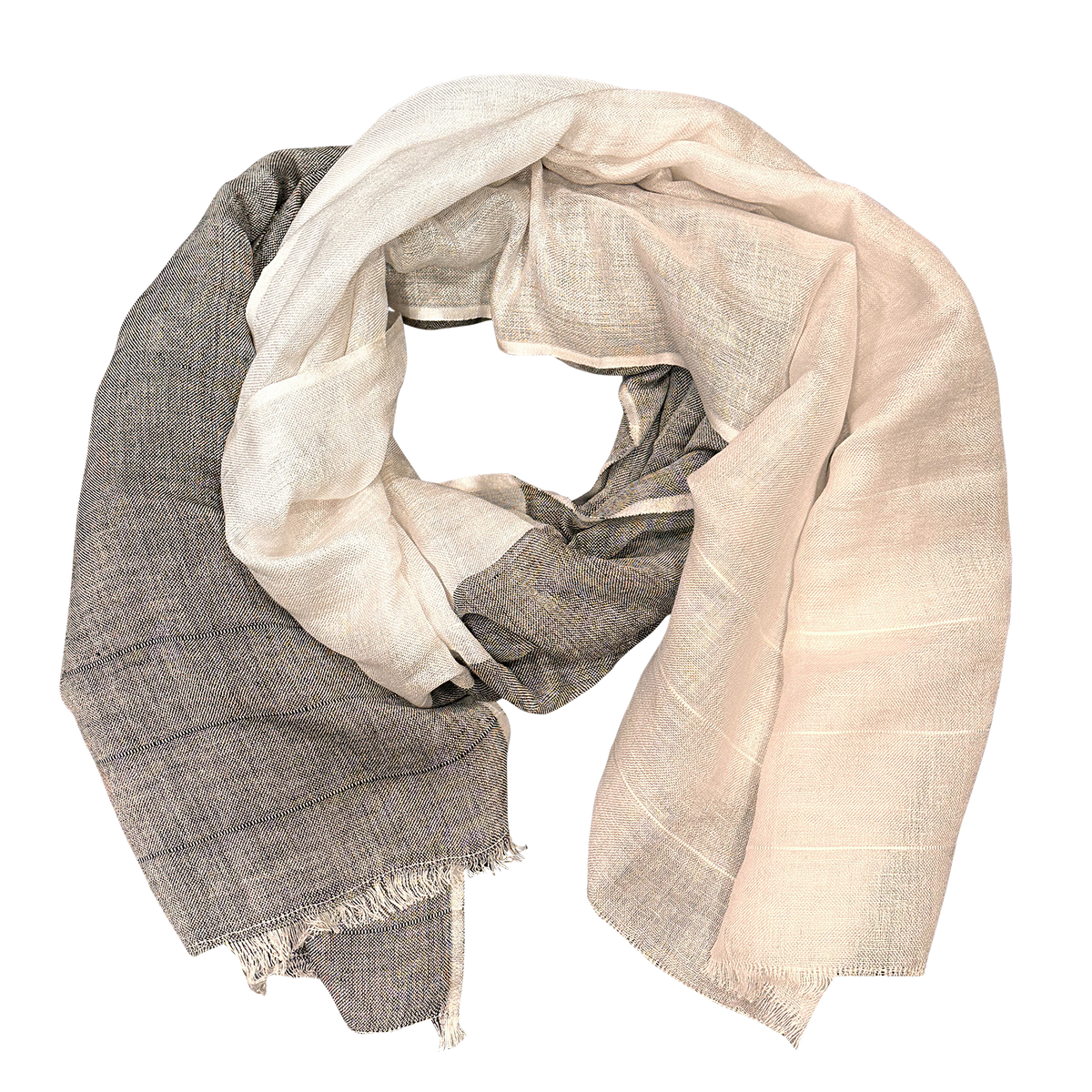 Pure Linen with Feather Fringe Lightweight Scarf for Women