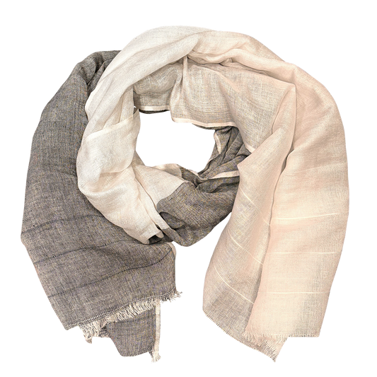 Pure Linen with Feather Fringe Lightweight Scarf for Women
