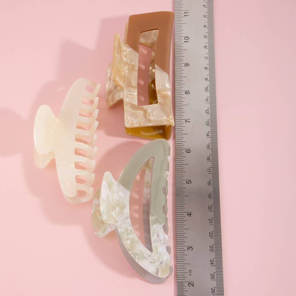 Acetate Three Piece Hair Claw Set