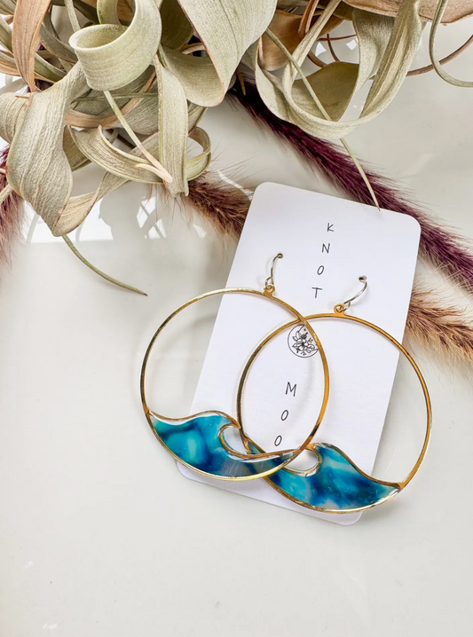 Wave Hoop Resin Earrings | Ocean Inspired