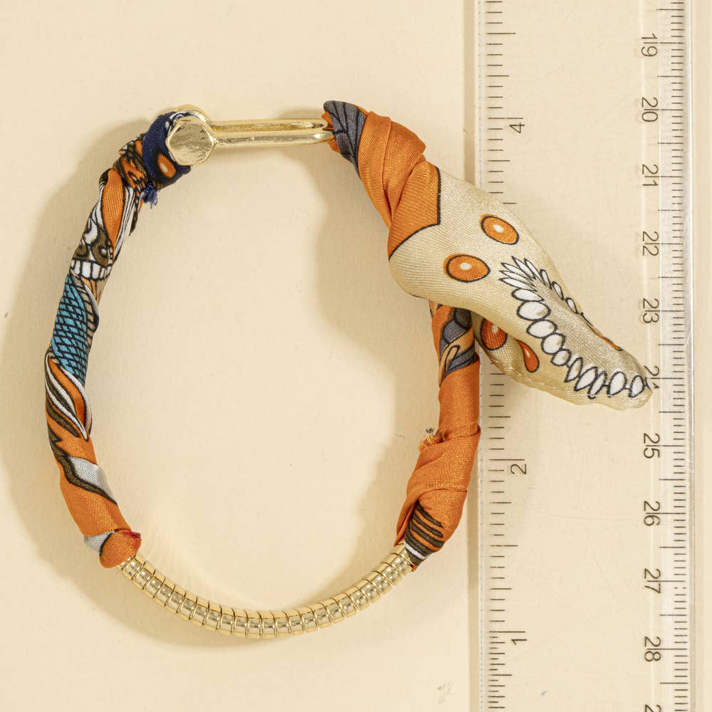 Scarf Wrapped Tube Bangle Bracelet