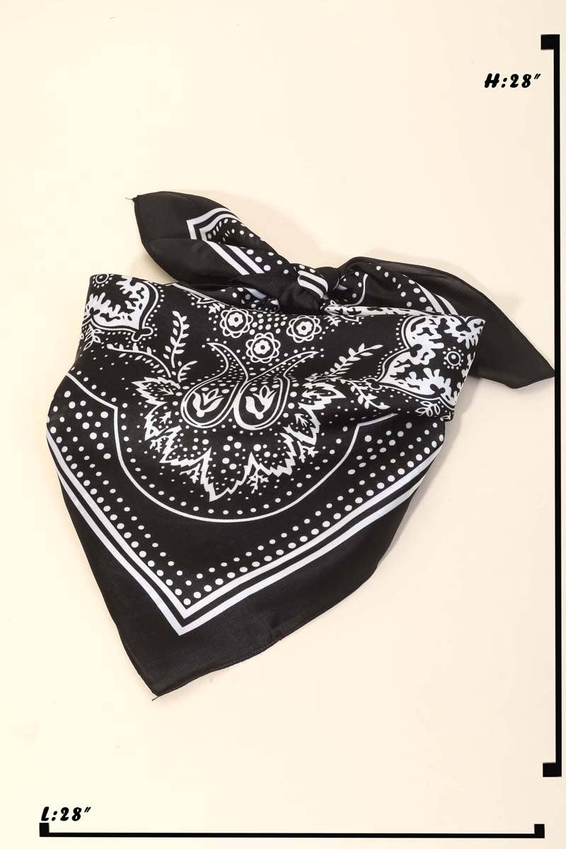 Light Paisley Design Square Bandana Scarf