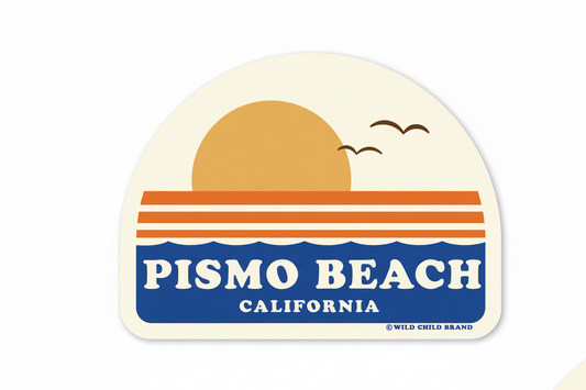 Pismo Beach California Sunset Sticker | Retro Vinyl Decal