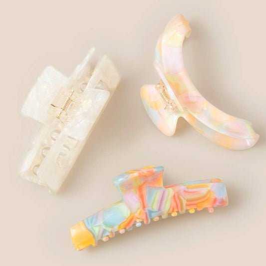 3 Piece Mixed Shapes Hair Claw Set
