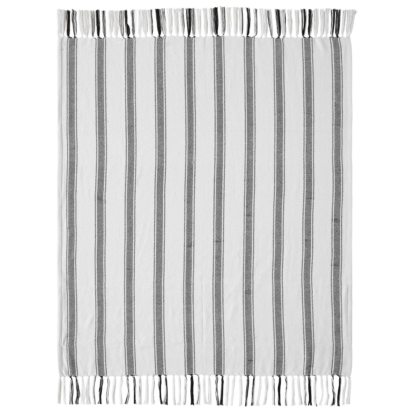 Sawyer Mill Black Ticking Stripe Woven Throw 50x60