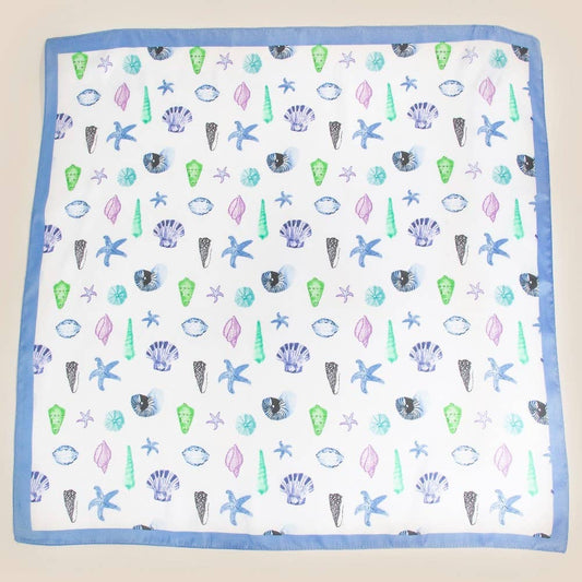 Sealife Multi Seashells Bandana Scarf