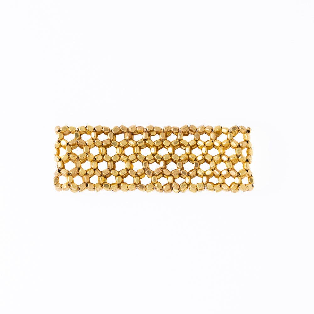 Winnie Small Bead Stretch Bracelet Brass
