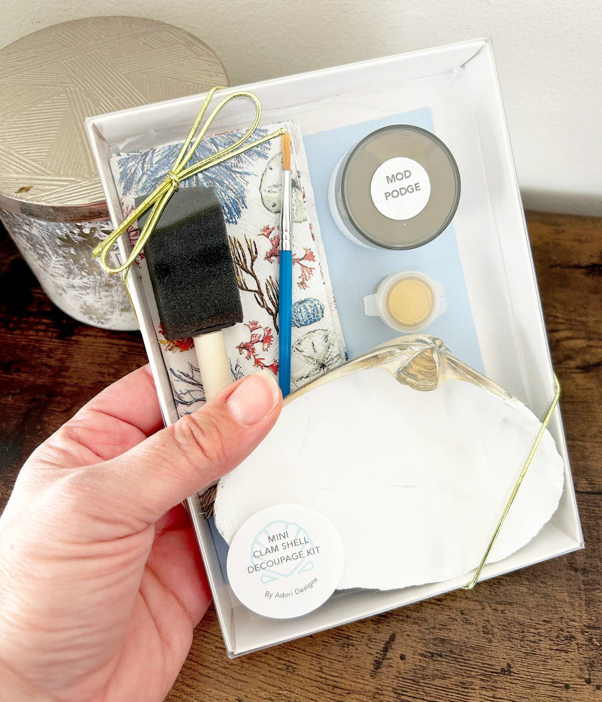 DIY Clam Shell Ocean Beach Mini Decoupage Kit