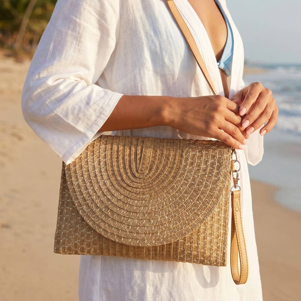 Tight Woven Envelope Clutch Bag