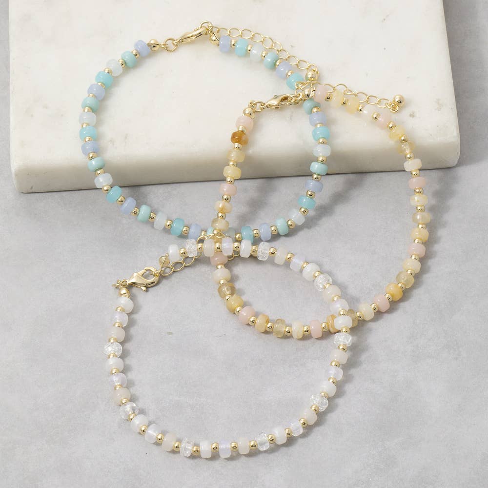 Colorful Rondelle Bead Stretch Beaded Anklet