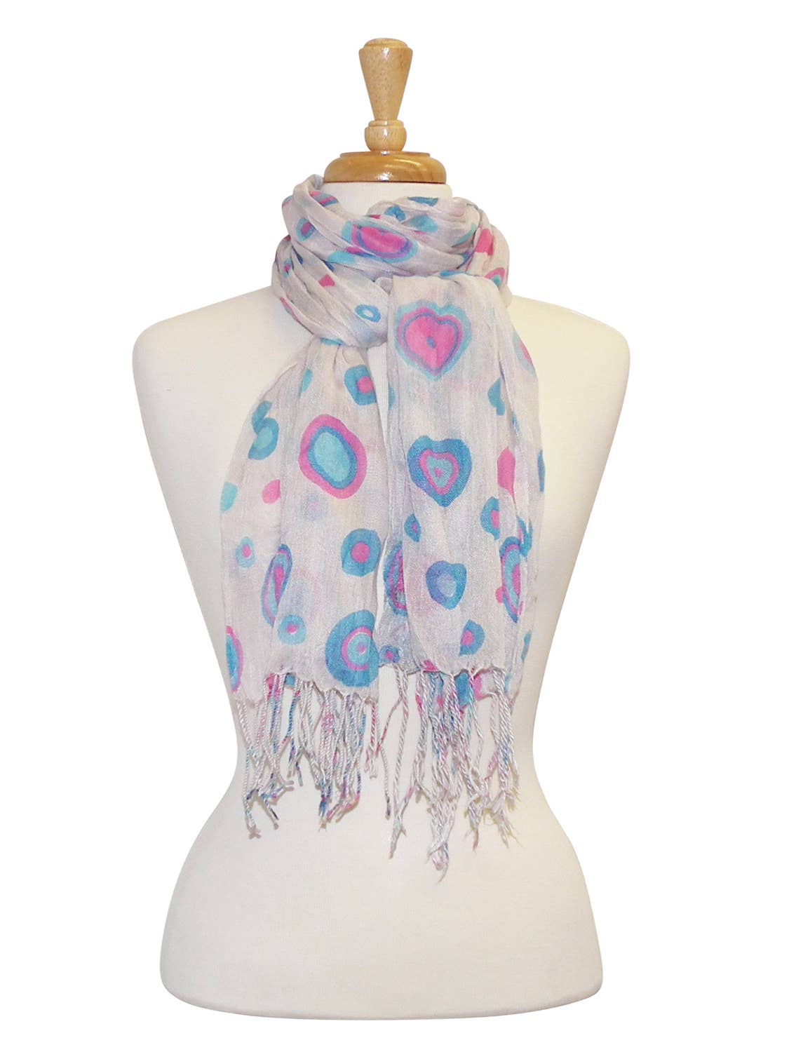 Bullseye Dots Fringed Scarf – Colorful Lightweight Accessory