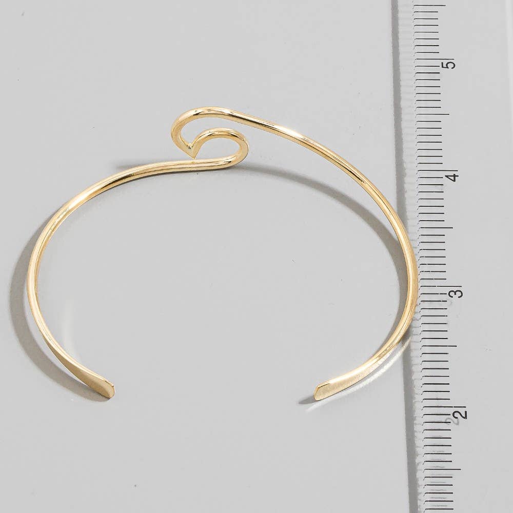 Thin Wave Cuff Bracelet
