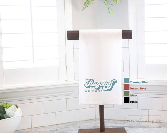 Retro Your City Flour Sack Towel, Custom Text
