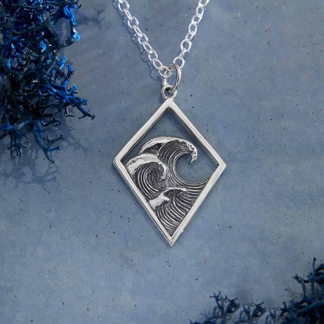 Sterling Silver Three Waves Necklace