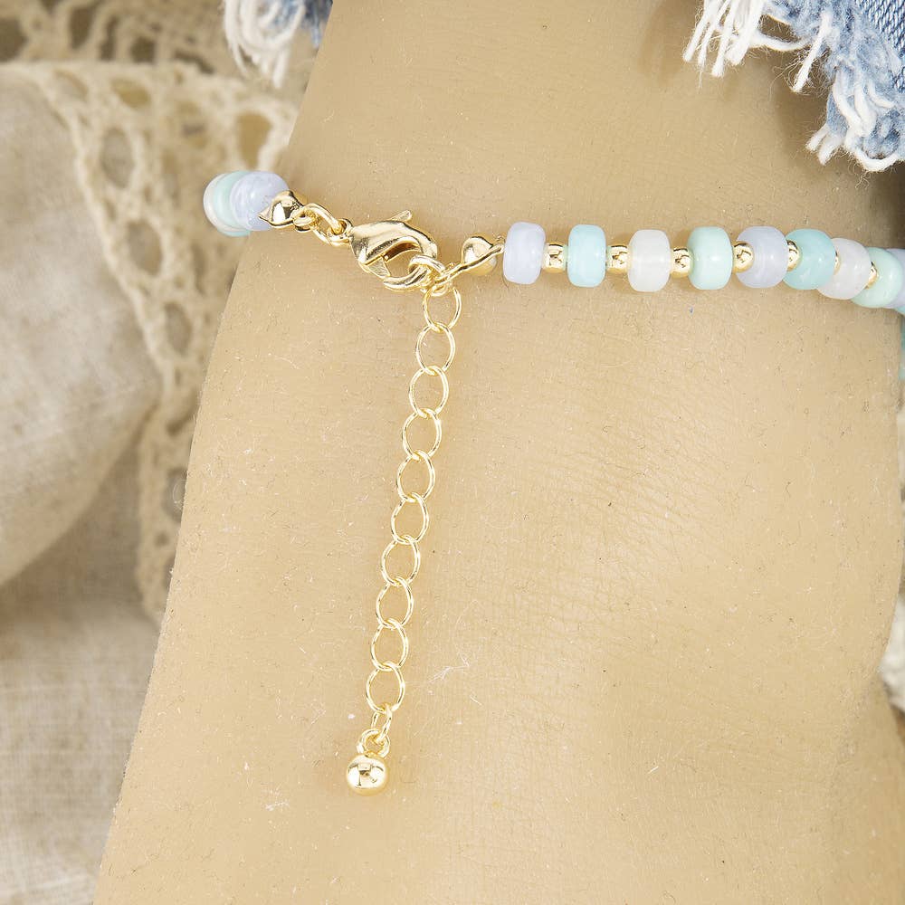 Colorful Rondelle Bead Stretch Beaded Anklet