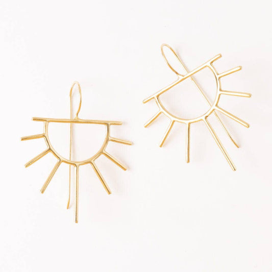 Earrings Gold Gretchen Half Sun Threader