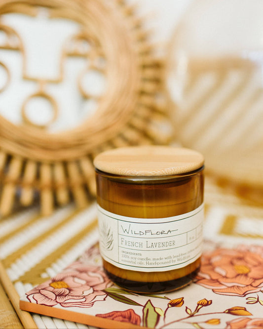 WildFlora Hand-Poured Candle: FRENCH LAVENDER