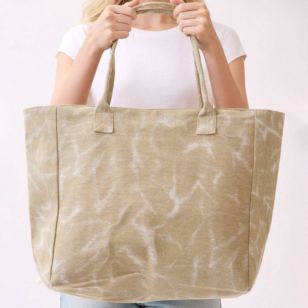 Vintage SUNSHINE Message Stripe Fringe Tote Bag
