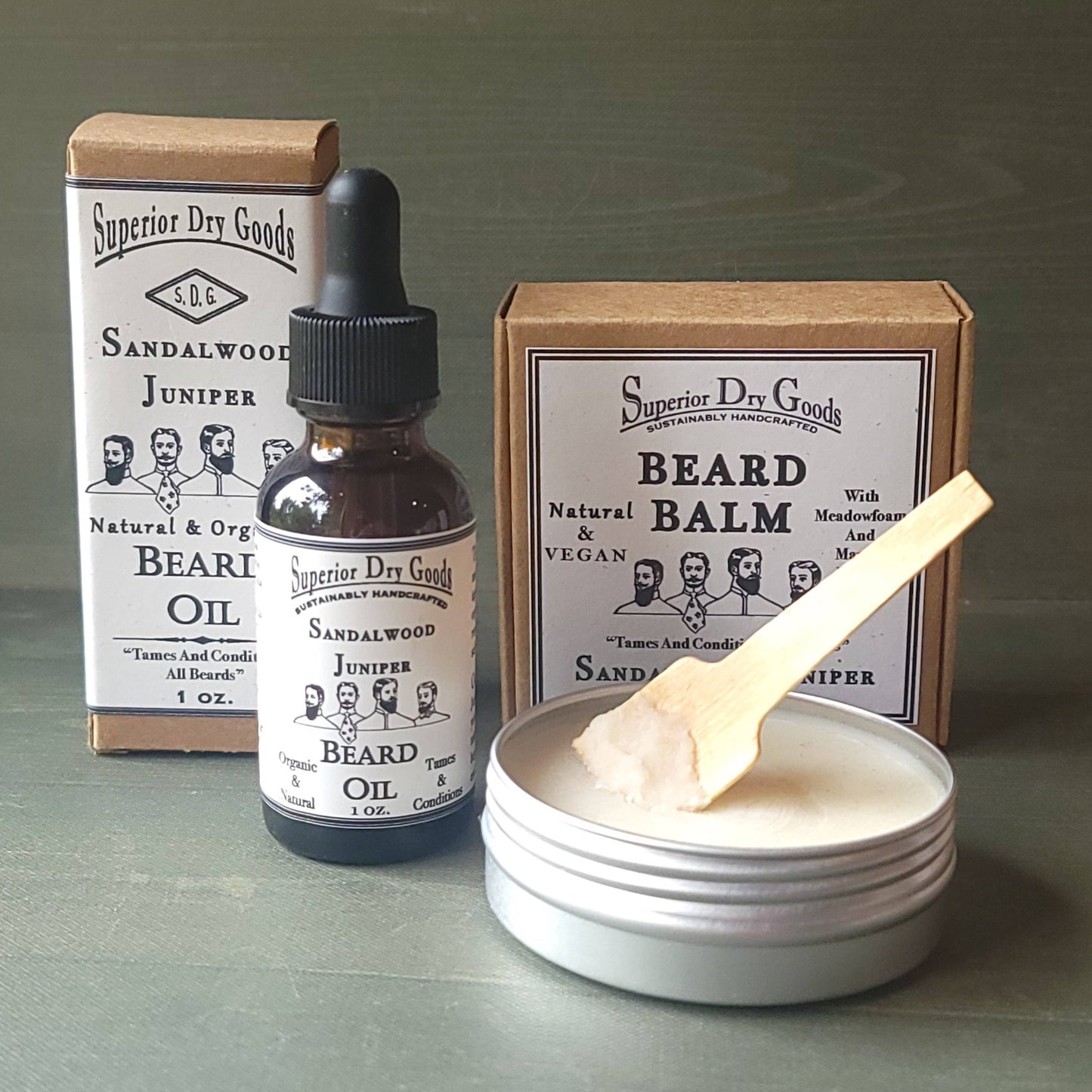 Sandalwood Beard Balm & Oil Set | Handcrafted | Natural